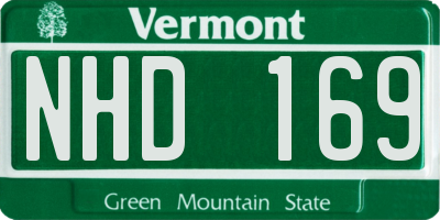 VT license plate NHD169