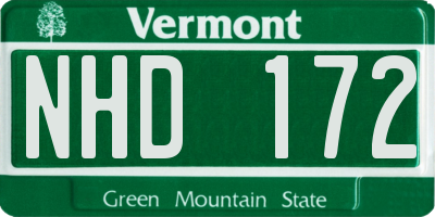 VT license plate NHD172