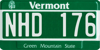 VT license plate NHD176