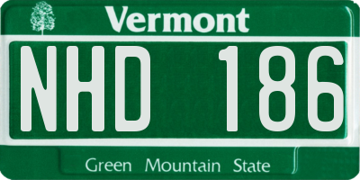 VT license plate NHD186