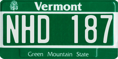 VT license plate NHD187
