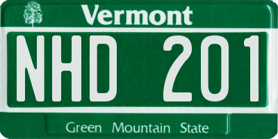 VT license plate NHD201