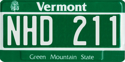 VT license plate NHD211