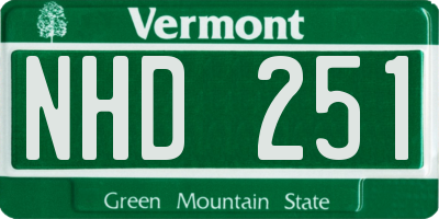 VT license plate NHD251