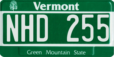 VT license plate NHD255