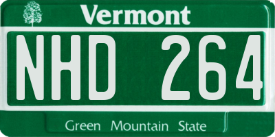 VT license plate NHD264