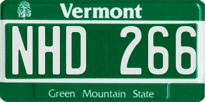 VT license plate NHD266