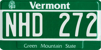 VT license plate NHD272