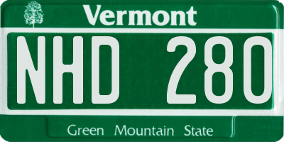 VT license plate NHD280