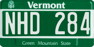 VT license plate NHD284