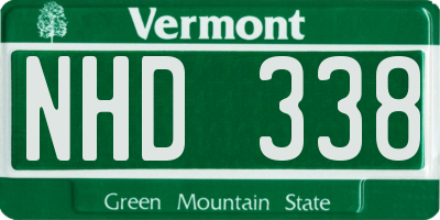 VT license plate NHD338