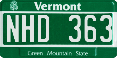 VT license plate NHD363