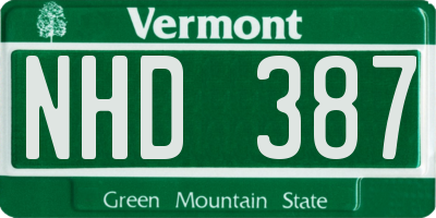 VT license plate NHD387