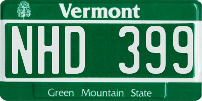 VT license plate NHD399