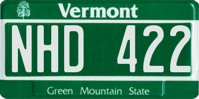 VT license plate NHD422