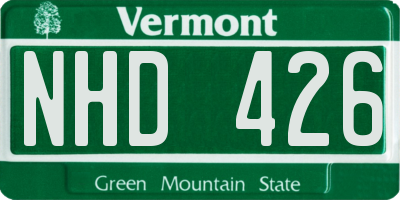VT license plate NHD426