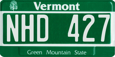 VT license plate NHD427