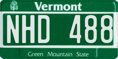 VT license plate NHD488