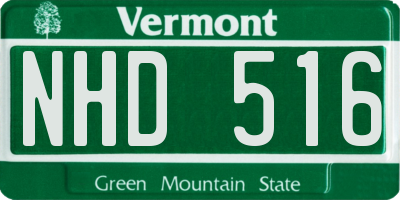 VT license plate NHD516