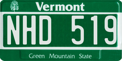 VT license plate NHD519
