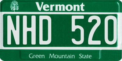 VT license plate NHD520