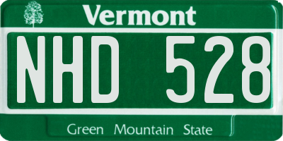 VT license plate NHD528