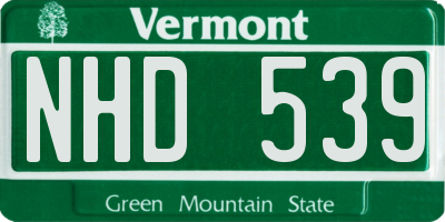 VT license plate NHD539