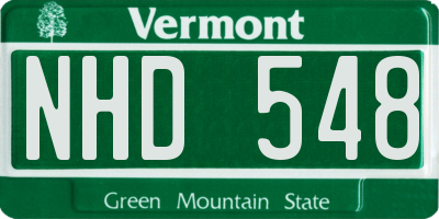 VT license plate NHD548