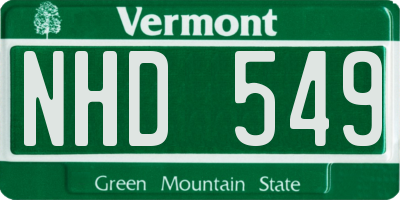 VT license plate NHD549