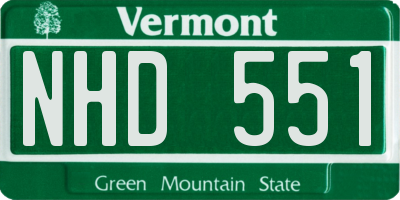 VT license plate NHD551