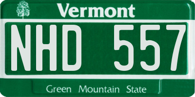VT license plate NHD557