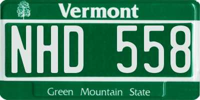 VT license plate NHD558