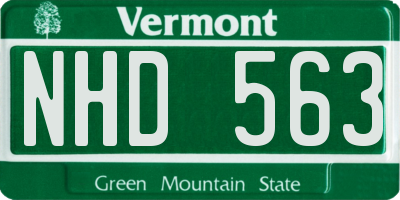 VT license plate NHD563