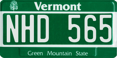VT license plate NHD565