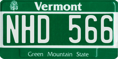 VT license plate NHD566