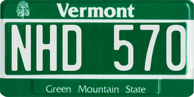 VT license plate NHD570