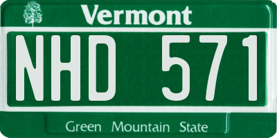 VT license plate NHD571