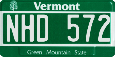 VT license plate NHD572