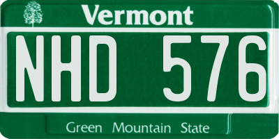 VT license plate NHD576