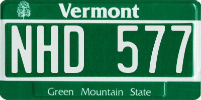 VT license plate NHD577