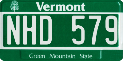 VT license plate NHD579