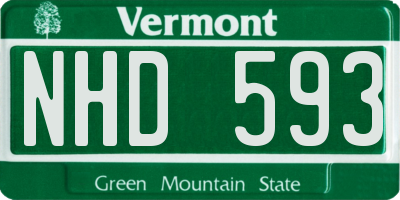 VT license plate NHD593