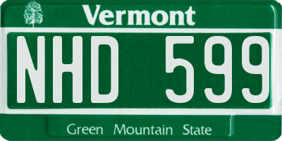 VT license plate NHD599