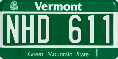 VT license plate NHD611