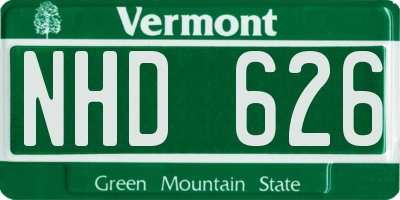 VT license plate NHD626