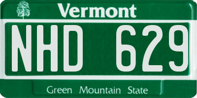 VT license plate NHD629
