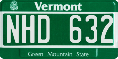 VT license plate NHD632