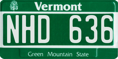 VT license plate NHD636