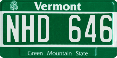 VT license plate NHD646