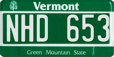 VT license plate NHD653